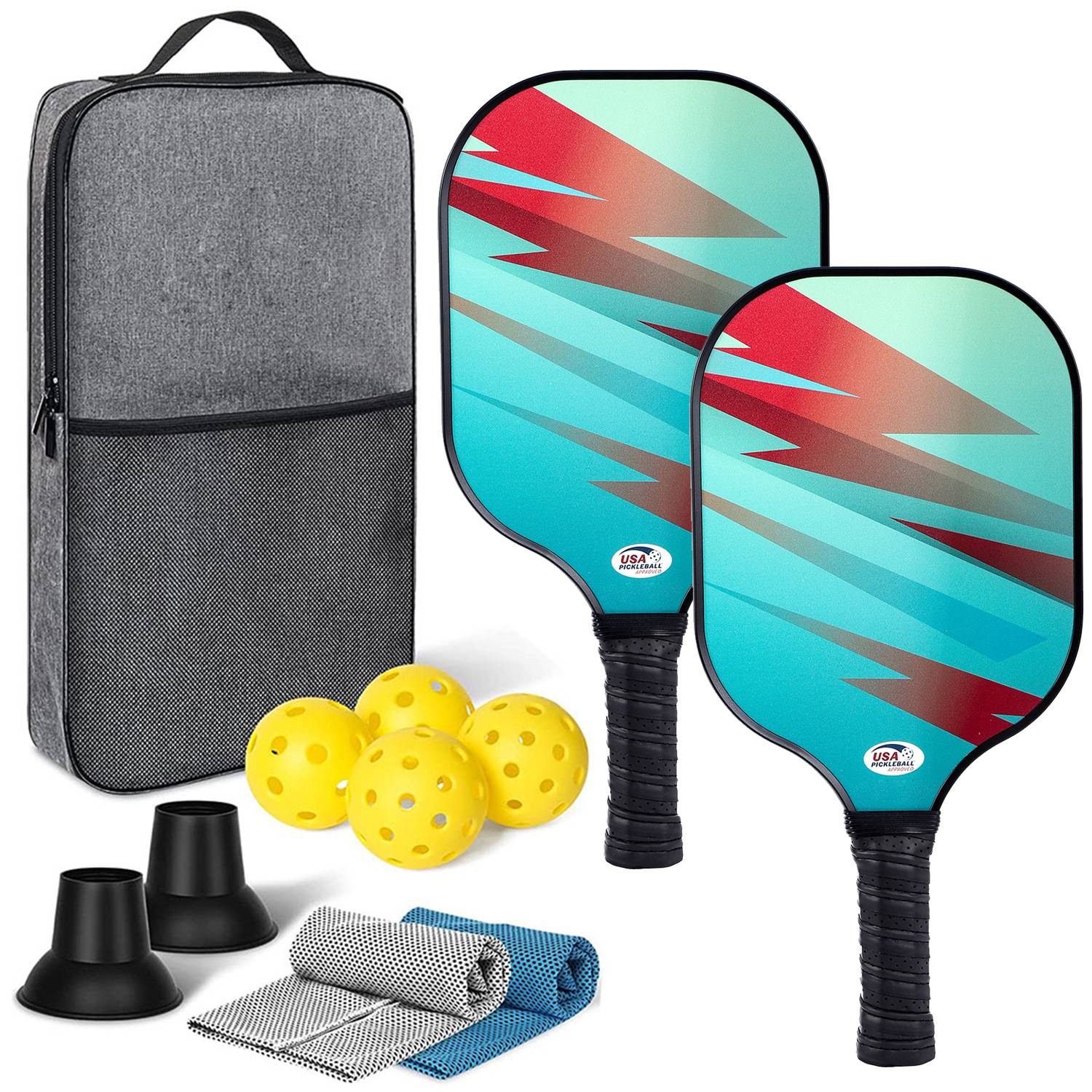 [Ultra-Light match-level carbon fiber-2] Double shot+4 balls+backpacks+two sweat towels+two pickups